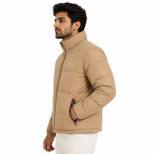 Chaqueta de Invierno Acolchada para Hombre, Personalizada al por Mayor, con Cuello Alto, Estilo Urbano, Cierre Frontal con Cremallera, Proveedor de Fábrica OEM ODM, EE. UU. - Product Image 1
