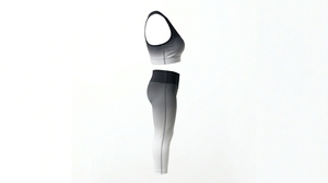 Conjunto Deportivo para Mujer, Conjunto de Yoga Transpirable con Estampado a Cuadros, Top sin Mangas de Alta Calidad de 2 Piezas con Cintura Elástica y Logotipo Frontal - Product Image 5