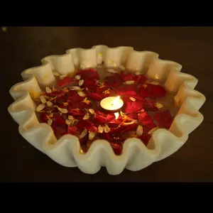 ชามหินอ่อนสีขาว ดีไซน์ทันสมัย รูปทรงดอกไม้ ทำด้วยมือ สำหรับงานแต่งงาน/งานเลี้ยง - Product Image 2