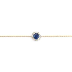 14K <b>Solid</b> <b>Gold</b> Sapphire and Diamond Tennis Bracelet-September Birthstone - Product Image 2