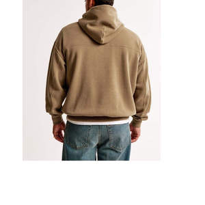 Men's Oversized Hooded Sweatshirt Solid Color Cotton Fleece Casual Regular Sleeve Pocket Design - Product Image 4