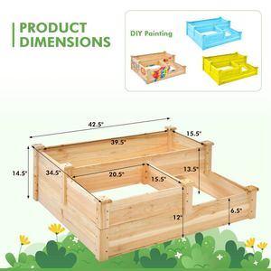 Fioriera Rialzata in Legno a 3 Livelli con Base Aperta per Giardinaggio Verticale - Product Image 5