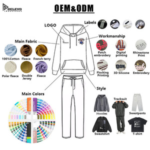 Conjunto de chándal 100% algodón para hombre |   Conjunto Deportivo de Sudadera con Capucha Gruesa y Pantalones Jogger, Personalizado, al por Mayor, de Felpa, Secado Rápido, Transpirable, Informal - Product Image 5