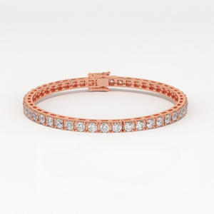 Bracelet en diamant cultivé en laboratoire Aarinya plaqué or 9 carats pour femme, coupe brillante ronde, bracelet classique pour tous les jours - Product Image 4
