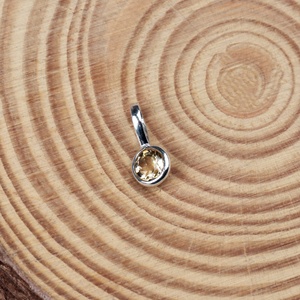 925 <b>Solid</b> Sterling <b>Silver</b> Bezel-Set Pendant With Natural Yellow Citrine Gemstone Handmade Women's Jewelry For Wholesale - Product Image 3