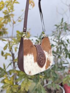 Bolso de mano único, hecho a mano, de cuero repujado, estilo gitano bohemio, de piel de vaca, recién llegado, hecho a mano, estilo occidental, elegante, multiusos. - Product Image 2