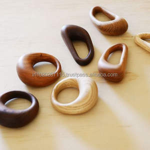 Wooden napkin ring <b>set</b> for modern <b>rustic</b> <b>dining</b> <b>table</b> setting handmade farmhouse style wedding dinner decoration - Product Image 6