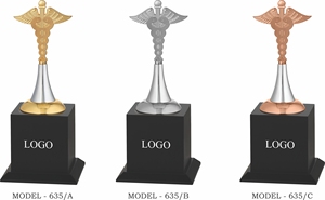 Trofeo de Metal Dorado, Plateado y Bronce con Base Negra, Temática Deportiva, Impresión UV, Técnica de Fundición, Premios Médicos, Actividades Promocionales - Product Image 3
