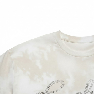 Camiseta Corta de Verano para Mujer, Diseño Personalizado, Cuello Redondo, Informal, de Algodón Ecológico Teñido, de Secado Rápido, Transpirable, de Color Sólido - Product Image 3