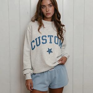 Custom Embroidered Women's Fleece Oversized Pullover <b>Hoodie</b> Knit Turtleneck Sweater Unisex Set Winter Customization Logo - Product Image 1