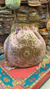 Stylish Embroidered Beaded Drawstring Potli Bag Evening Party Handbag Bridal Wedding <b>Purse</b> Jewelry Cosmetics Packaging Bags - Product Image 4