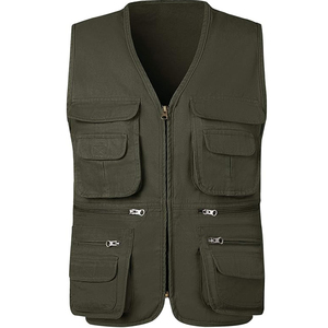 Gilet de chasse respirant en maille noire pour homme, multi-poches, fermeture éclair, veste sans manches pour la photographie, la pêche, la randonnée, grande taille - Product Image 4