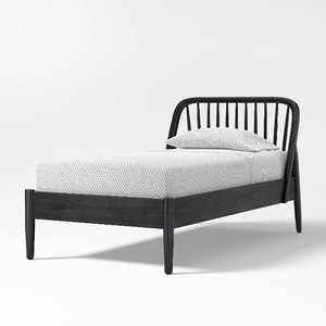 Minimalist Rubber Wood <b>Bed</b> <b>Frame</b> with Strong Wooden Slats Natural Finish Custom <b>Size</b> Bedroom Furniture - Product Image 5