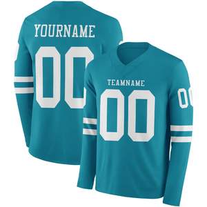 Camiseta de Fútbol de Manga Larga para Hombre OEM, Personalizable con Nombre/Número del Jugador, Impresión por Transferencia de Calor, Personalizable con Nombre del Equipo, Logotipo y Posiciones - Product Image 5