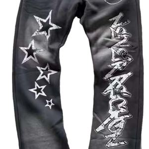 Pantalones de chándal acampanados con serigrafía personalizada de alta calidad para hombre, ropa de calle de invierno con capucha de Color sólido, forro polar de algodón 100% - Product Image 3