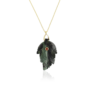 Best seller jewelry natural kambaba jasper with red cz accent inlay necklace 18k gold plated brass statement necklace for women - Product Image 1