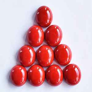 Lote de Piedras Preciosas Sueltas de Coral Rojo Natural, Cabujón Ovalado, Calibradas, Sin Tratar, Certificadas, para Joyería - Product Image 1