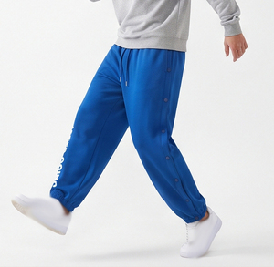 Men's Printing Sweat Bitton <b>Down</b> <b>Pants</b> Casual 100% Cotton Fleece Breathable Baggy Trouser Casual Ovesize Button <b>Down</b> Sweat <b>Pants</b> - Product Image 5