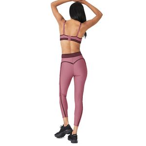 Conjunto de Dos Piezas de Leggings y Sujetador Deportivo de Cintura Alta para Mujer, Conjuntos de Yoga, Acolchados, Elásticos, de Color Sólido, para Gimnasio - Product Image 3