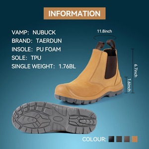 Botas de Trabajo con Punta de Acero para Hombre, Botas Chelsea Sin Cordones con Suela Antipinchazos de Kevlar, ASTM F 2412-24, Industriales y de Construcción - Product Image 4