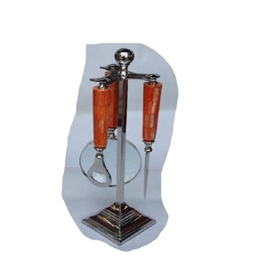 High Quality Orange Bone Mosaic Handle Magnifying Glass, Paper Knife and Bottle Opener Desktop Table Accessories - Product Image 2