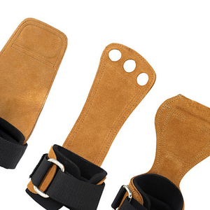Weightlifting Fitness Accessories Cowhide Weight Lifting Hand Grips <b>Gym</b> Hand Palm Straps Wholesale High Quality Lifting Grips - Product Image 5