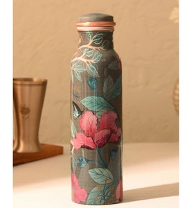 Luxury copper gift box set Floral Printed Copper <b>Water</b> <b>Bottle</b> Bohemian Design Portable Travel <b>Thermos</b> - Product Image 6