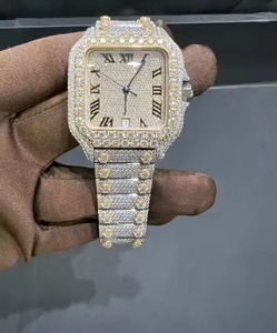 Montre de luxe carrée en acier inoxydable avec lunette sertie de diamants, cadran analogique, affichage de la date, montre de mode pour homme, boîtier de 36 mm - Product Image 3