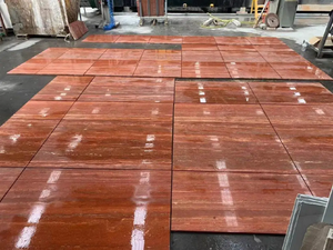 หินธรรมชาติหินสีแดง Rosso travertine แผ่นหินผนังภายในภายในกระเบื้องปูพื้นสำหรับโรงแรมวิลล่าตกแต่งโครงการอาคาร - Product Image 2