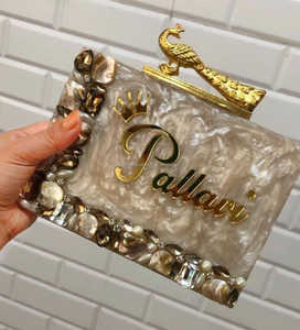 Adorable <b>Girls</b> Clutch in Resin Cute and Practical <b>Accessory</b> for School or Party Painted From India - Product Image 4