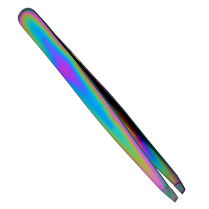 Professional Stainless Steel Slanted Tip Eyebrow <b>Rainbow</b> Color Tweezers with Reusable & Durable Design and Custom Logo Low MOQ - Product Image 6