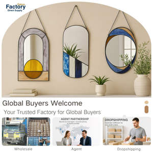 กระจกตกแต่งผนังทรงโค้งทันสมัย กรอบกระจกสีศิลปะหรูหรา สำหรับห้องนั่งเล่น ห้องนอน โรงแรม - Product Image 3