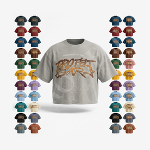 Fabricante de Ropa, Color Liso, Calidad Premium, Estampado Puff, Venta al Por Mayor, Hombros Caídos, Oversize, 100% Algodón - Product Image 1