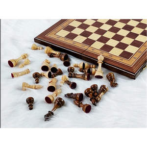 Juego de Ajedrez de Madera Hecho a Mano de Primera Calidad, Tablero Plegable de Viaje Grande de 15 Pulgadas |   Juego de ajedrez profesional de madera estilo Staunton - Product Image 2