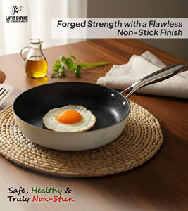 Juego de Utensilios de Cocina de Aluminio Forjado de 10 Piezas con Tapas Metálicas, Revestimiento Antiadherente de Granito, Asas de Acero Inoxidable, Base de Inducción - Product Image 6