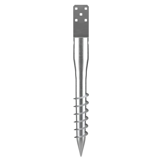 No-Dig Ground Anchor 3.94 X 2.76 X 27.56 Inch Screw Post Stake For Mailbox With 6 Lag Bolts Rebar U-Shape Steel Holder