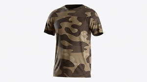 T-shirt camouflage vintage pour homme, 100% coton, coupe ajustée, tissu 260 GSM, fabrication sur mesure, vêtements de sport OEM pour activités de plein air, pêche - Product Image 2
