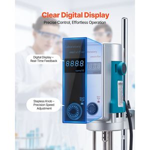 Omogeneizzatore da Laboratorio ad Alta Velocità 500 W, 200-11000 RPM, Miscelatore da Laboratorio ad Alto Taglio, Macchina per Emulsionamento - Product Image 5