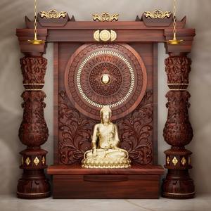 Diseño exclusivo de templo Bala Ji de madera de teca para el hogar, con temática especial de Gopuram, estilo moderno, templo personalizado, unidades tradicionales para Puja. - Product Image 2