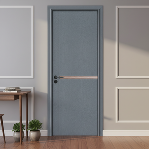 Puerta Interior Compuesta Ignífuga, Revestimiento de Madera con PVC, Impermeable, Diseño Minimalista Rústico, para Cocina, Baño, Villa, Apartamento - Product Image 4