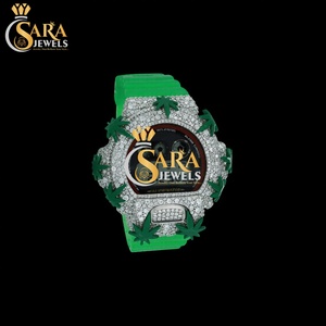 Reloj mecánico analógico VVS de lujo con banda de 20mm, moissanita helada, Diamante con tachuelas, busto de Hip Hop, correa de goma, reloj antiguo cuadrado - Product Image 3