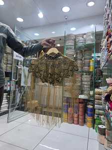 Tela de Organza Kushang Textile Designer, Mezcla de Cachemira, Acrílico y Seda, con Cuentas, Cristales, Pedrería Bordada, Antiestática, ODM, para Adultos - Product Image 3