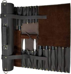 Sac à couteaux en cuir personnalisé, sac de chef en cuir personnalisé, étui de rangement pour chefs LKR-0309 - Product Image 4