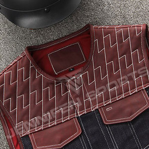 Nuevo Chaleco de Motociclista Profesional Transpirable para Hombre 2026, Chaleco de Cuero Vacuno/Mezclilla con Logotipo Personalizado - Product Image 2