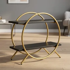 Étagère à épices à 2 niveaux pour comptoir de cuisine, support à masala en bois et métal, rangement multifonctionnel pour condiments et assaisonnements - Product Image 6