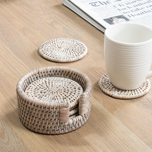 Venta al por mayor de posavasos de ratán, fabricación directa de fábrica, posavasos de ratán estilo bohemio, gran oferta - Product Image 4