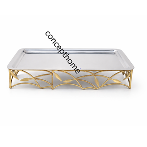 Plateau de service en acier inoxydable avec poignées ergonomiques et surface extra large pour servir plusieurs plats en même temps - Product Image 6