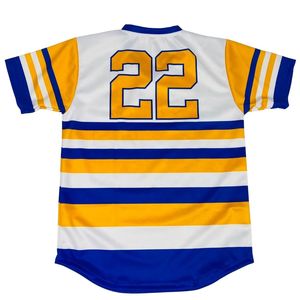 Maillot de baseball rayé Sigma Gamma Rho SGRho 22 bleu or, vêtements grecs haut de gamme, maillot élégant pour femmes - Product Image 2