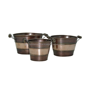 Lot de 3 jardinières au design de luxe en métal de qualité standard pour la maison, le jardin et le restaurant, accessoires de plantes florales - Product Image 1