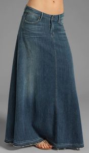 Jupe en jean plissée taille haute pour femme, coupe trapèze, longueur midi, délavée, unie, style streetwear décontracté - Product Image 2